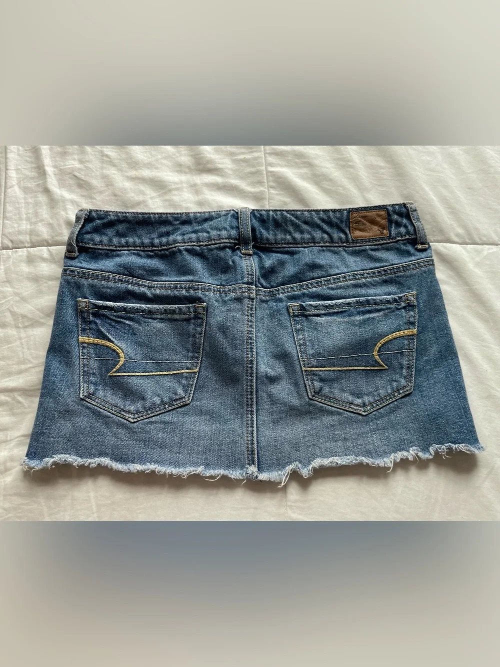 American Eagle Y2K Low Rise Micro Mini Blue Denim Skirt 2 Casual 2000s Preppy